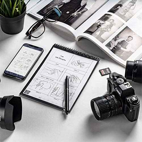 Rocketbook Smart Reusable Notebook, Flip Letter Size Spiral Notebook, Lunar Winter, (8.5" x 11")