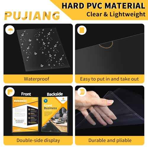 20 Pack Magnetic Sign Holder 8.5 x 11 - Wall Sign Holder Rigid Plastic Sign Holder with Magnet Strips and Adhesive Strips - Magnetic Display Frame Door Sign Holder