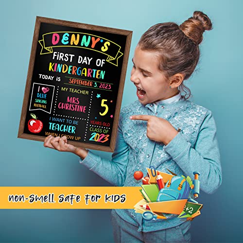 First & Last Day of School Sign Board for Kids - 11x14 Inch Reusable Chalkboard for Preschool & Kindergarten