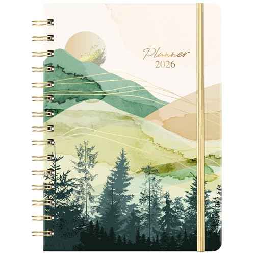 2026 Planner - 2026 Planner Weekly and Monthly from JAN. 2026 - DEC. 2026, 6.4" x 8.5", 2026 Calendar with Monthly Tabs, Sturdy Cover, Premium Paper, Strong Twin-wire, Back Pocket, Elastic Closure