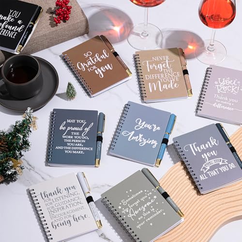 Tellingyou 60 Pcs/ 30 Set Employee Appreciation Gifts Bulk for Coworker Christmas A6 to Do List Notebook with Ballpoint Pen Weekly Journal for Staff Office Team Nurse Practitioner Thanksgiving (Boho)