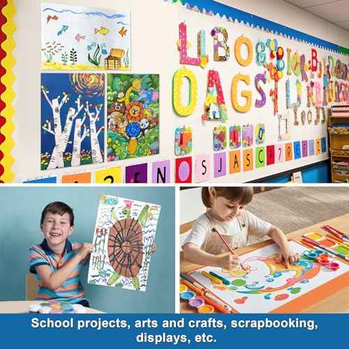 18 Pcs 12" x 18" Poster Board White Poster Board Paper Bulk 250 GSM Thickness Vision Boards Smart PosterBoard for Drawing School Arts Craft Projects Presentations Scrapbooking Blank Graphic Display