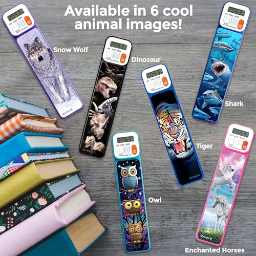 Mark-My-Time 3D Shark Digital Bookmark & Kids Reading Timer - Summer Travel Size