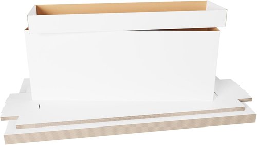 Max Protection Comic Book Storage Box - 5 Count Long ComicBook Boxes with White Corrugated Cardboard - Stackable Bin, Thick Case, Book Containers with Lid - Ideal for Comics, Magazines, Collectibles
