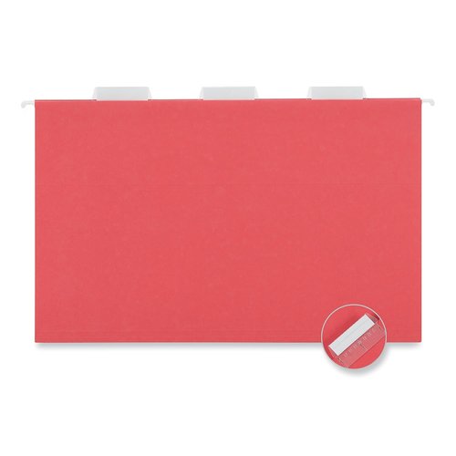 Universal 14218 Hanging File Folders, 1/5 Tab, 11 Point Stock, Legal, Red (Box of 25)