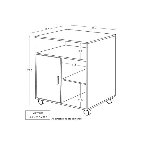 South Shore Axess Printer Cart, Royal Cherry