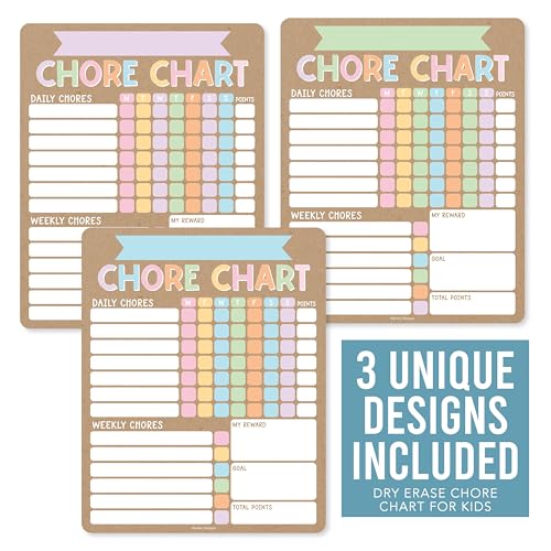 Kraft Colorful Magnetic Chore Chart for Kids - Family Responsibility System