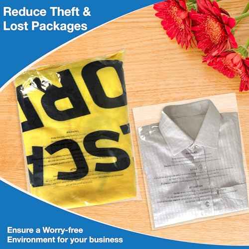 Heavy Duty Poly Bags for Shipping, 12 by 15 Mailer Bags, Suffocation Warning in 3 Languages (One Size, 200, Count)