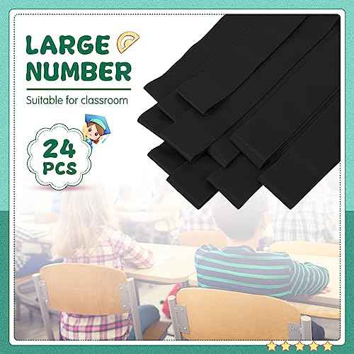 Berlune 24 Pcs Classroom Chair Bands Fidget Chairs and Desks Bands ADHD Autism Tools Bounce Flexible Seating for Classroom(Black, 1 mm)