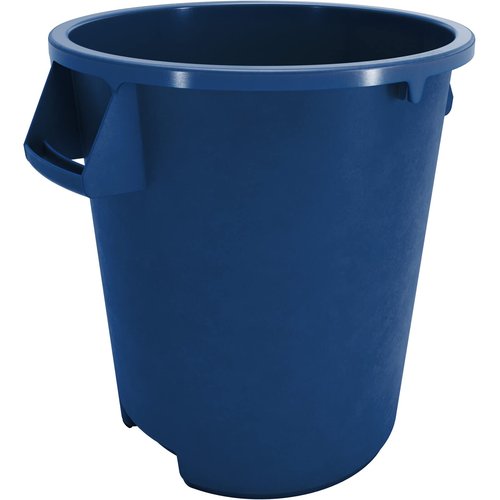 SPARTA Bronco Waste Container Trash Container, Round Trash Bin for Disposal, 10 Gallons, Blue, (Pack of 6)