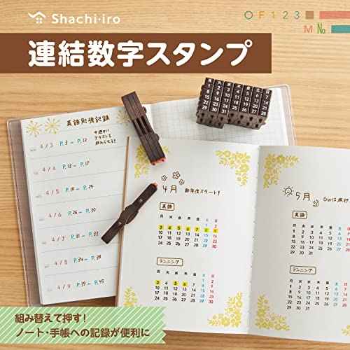 Shachihata GRJ-5ACJ Rubber Stamp Consolidated Numbers Stamp Perpetual Calendar Japanese