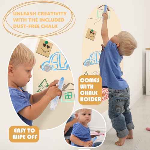Magnetic Wall Decal Arch: 31" x 39" Magnetic Chalk Board Sticker -for Kids & Playroom (Ivory White)