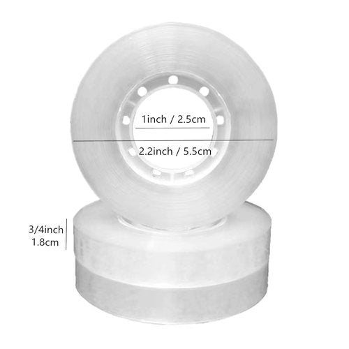 Minghaoda Transparent Tape Refill Rolls for Dispenser, Tear by Hand,144 Rolls x 900 inches