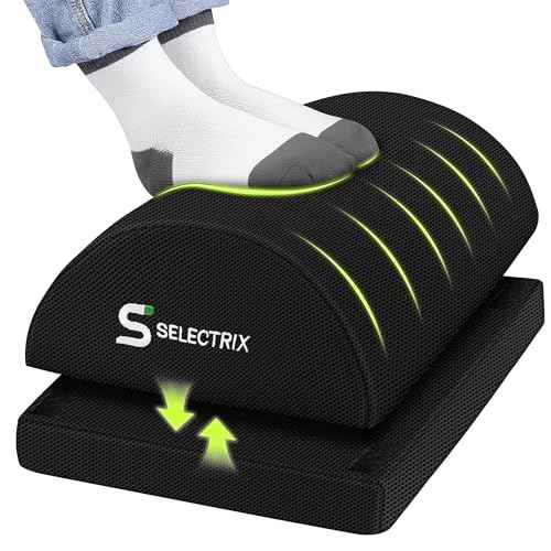 Ergonomic Memory Foam Foot Rest for Under Desk ? Adjustable Office, Home & Gaming Footrest ? Improves Circulation & Relieves Leg Pain ? Washable Non-Slip Cover
