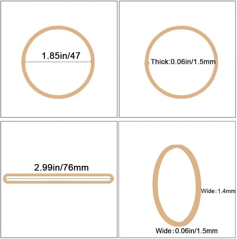 Beige #18 Rubber Bands 500pcs – Elastic Office Bands for Bundling