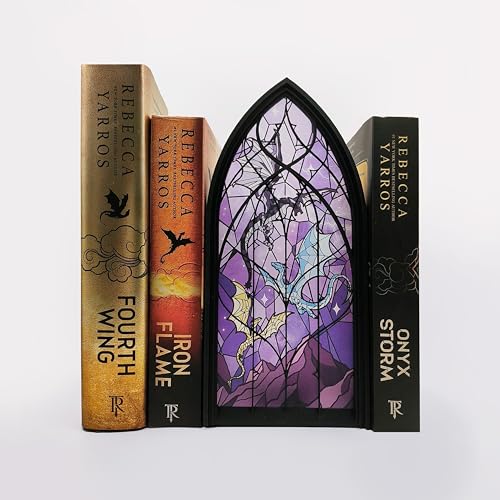 TwoDays 4th Wing Inspired Book Nook ? Fantasy Dragon Merch Bookshelf Decor for Book Lovers, Gifts for Bookish Collectors Library (Black)