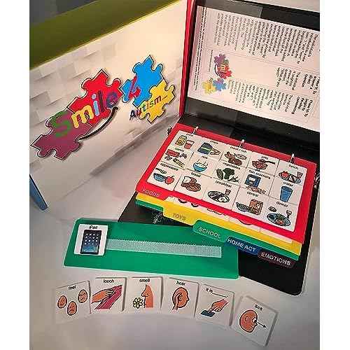 Visual Communication Book,162 ASD Photo Picture Cards: Autism Language Vocabulary, Speech Articulation Therapy, ADHD & Aprexia Learning (English Plastic Cartoon Picture Book, Small)