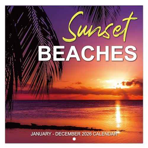 2026 Wall Calendar BEACHES, 12 Months Hangable Wall Calendars, from Jan 2026 - Dec 2026, 12" x 24" (Open), Wall Calendar with Thick Paper