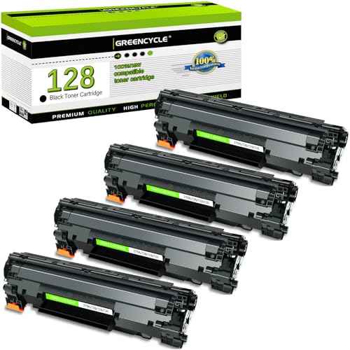 greencycle Compatible Toner Cartridge Replacement for Canon 128 CRG128 Work with ImageCLASS D530 D550 MF4770N MF4890DW MF4880DW LBP6230DW MF4450 MF4570DN Faxphone L100 L190 Printer (Black, 4-Pack)