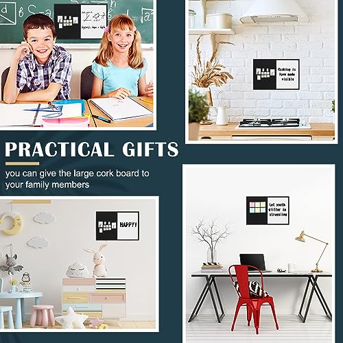 Ireer Magnetic Whiteboard and Cork Board Combo 36x24 Black Frame