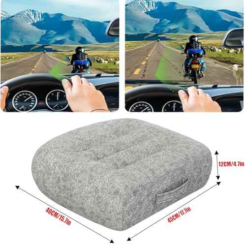 Super Thicken Car Seat Cushion for Adults-Car Booster Seat for Short Drivers-Increase The Field of View by 12cm/4.7in,Plush shell, breathable,with handle,easy to carry,for Cars,Office,Home(Light Gray£©