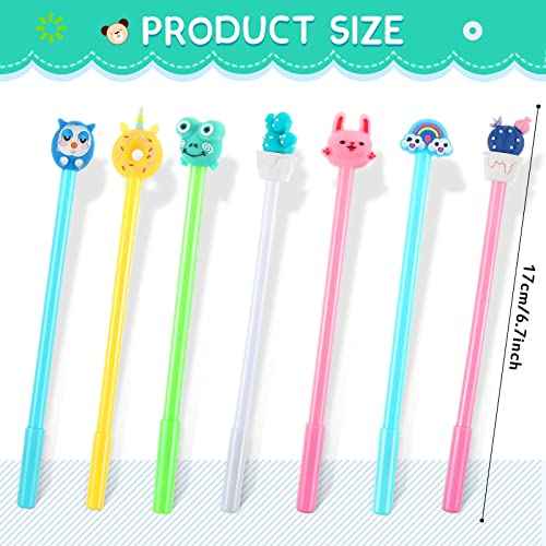 Marspark 140 Pieces Cute Cartoon Gel Ink Pens Fun Animal Novelty Black Ink Kawaii Pens Bulk Assorted Style Office Rollerball for Student Kids School Supplies Present (Cute Animal)