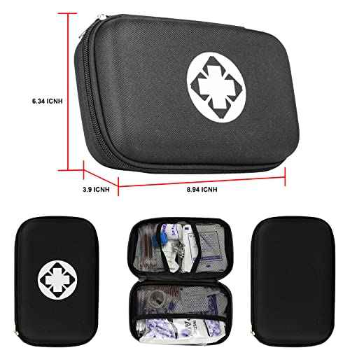 276PCS Small Travel First Aid Kit Supplies for Business, First Aid Emergency Set Backpacking Essentials Items Trauma Survival Kits for Outdoor Adventure, Black AMORNING