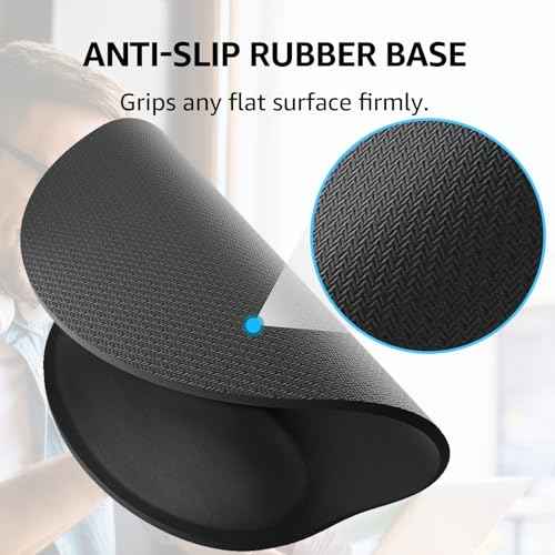 KTRIO Ergonomic Keyboard Wrist Rest, Memory Foam Wrist Rest for Computer Keyboard, Mouse Pad Set for Easy Typing & Pain Relief for Office & Home, Black