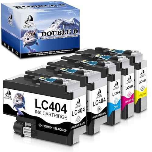 DOUBLE D LC404 Compatible Ink Cartridges Replacement for Brother LC404 LC404XL Work for Brother MFC-J1205W, MFC-J1205W XL, MFC-J1215W Printer (2BK/C/M/Y, 5 Pack)
