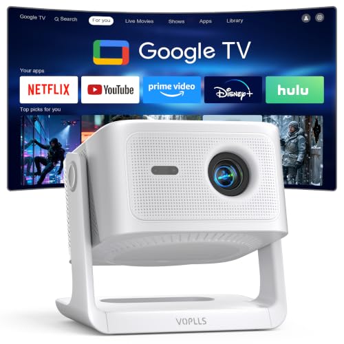 Pearl White Google TV 4K Smart Outdoor Projector with WiFi & Bluetooth