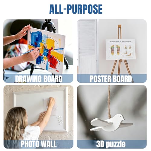 AKLINE White Foam Core Boards 24x36 Inch 5mm Pack of 12 - Lightweight & Warp Resistant
