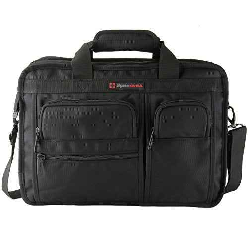 Alpine Swiss Conrad Messenger Bag 15.6 Inch Laptop Briefcase with Tablet Sleeve