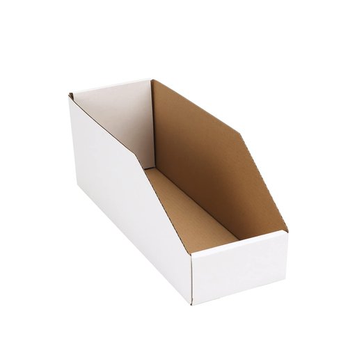 EXYGLO Cardboard Boxes, Pack of 35 Corrugated Storage Bins 12x4x4.5inch Pantry Organizer Bins for Shelves Garage Office Organization