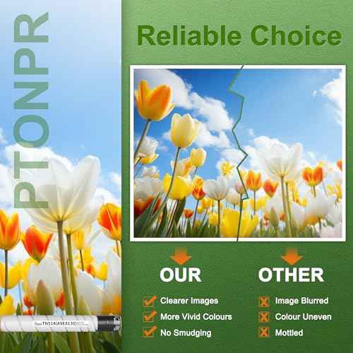 TN514K TN514 Toner Cartridge Black A9E8130 High Yield Replacement for Konica Minolta TN-514 BizHub C458 C558 C658 C258 C308 C368 Printers (1-Pack)