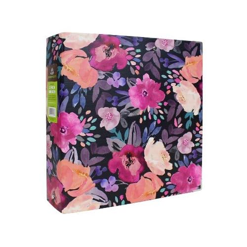 2" 3 Ring Binder Floral Black - Greenroom Black