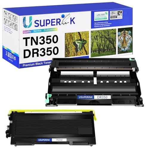 Compatible Toner Cartridge & Drum Unit Set Replacement for Brother TN350 TN-350 DR350 use in DCP-7020 DCP-7010 HL-2040 HL-2030 HL-2070N Intellifax 2820 mfc-7420 mfc-7820n Printer (1 Toner, 1 Drum)