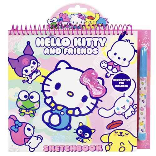 Hello Kitty and Friends Caf? Sketchbook, 20-Page Hello Kitty Notebook & Pen, Cute School Supplies, Coloring Book, Sanrio Stationery