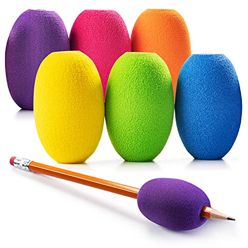Special Supplies Egg Pencil Grips 6-Pack for Kids & Adults Multicolor Ergonomic Handwriting Support