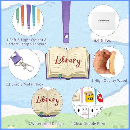 6 Sets Hall Passes for Classrooms - Unbreakable Wooden Hall Pass Lanyards, Classroom Passes for Bathroom, Hall, Library, Office and Nurse School Classroom Supplies Teacher Gifts