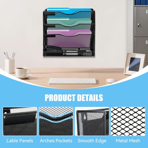 4-Tier Magnetic File Holder Organizer with Dual Mounting - FeForm