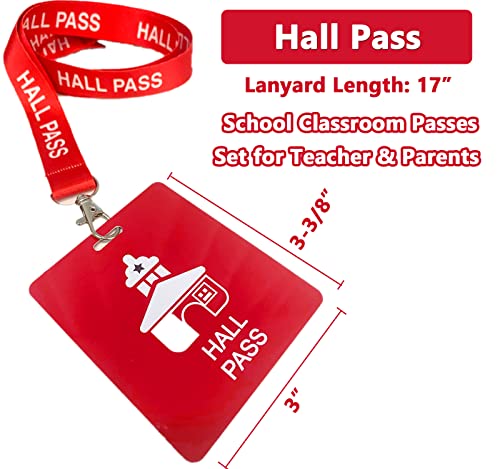 School Pass Lanyards with Large PVC Card Holders - Set of 10 for Teachers & Students