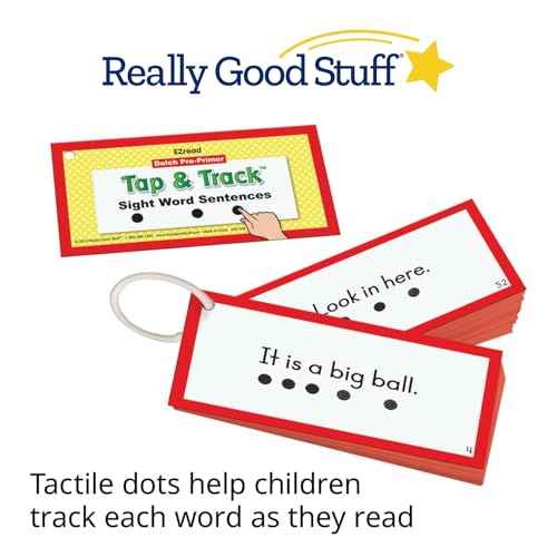 Really Good Stuff EZRead Dolch Pre-Primer Tap & Track¢â Sight Word Sentences | Ages 5-7, Kindergarten and Up, Phonics Activity, Reading Game, Flash Cards, Learning