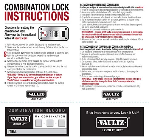 Vaultz Locking Briefcase - 18 x 14.25 x 5 Inch Combination Lock Hard Laptop Case w/Strap - Briefcases for Men and Women - Black