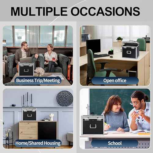 Aluminum Storage File Box with Lock,Portable Locking Storage Totes with Dual Combination Locks for Filing Office Documents
