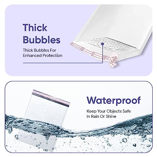 BAYLUE 10.5x16 Bubble Mailers - White Self Seal Padded Envelopes 100 Pack