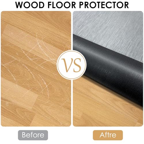 Kuyal Office Chair Mat for Hardwood Floor, 36" x 48" Heavy Duty Desk Chair Mat for Office & Home, Anti Slip, Non-Curve Computer Chair Protector Mat, Light Gray