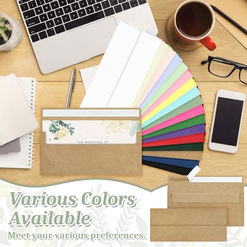Mulbozy 50 Pack Kraft #10 Business Envelopes, Self Seal Windowless Office Mailers, 4-1/8 x 9-1/2 Inch