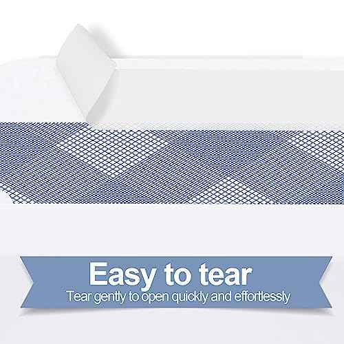 750#10 Single Window Envelopes, PANDRI Self Seal Security Envelopes, Security Tint Pattern for QuickBooks Invoices, Business Statements and Computer Printed Checks, Size 4-1/8 x 9-1/2 Inch - 24 LB