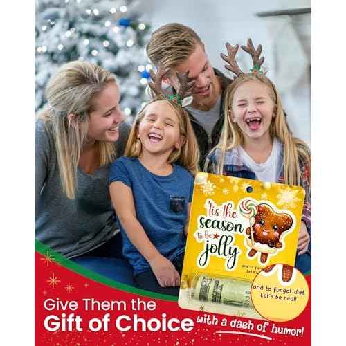 12 Sets of Christmas Money Holders for Cash, Funny Ways to Give Money as a Gift, Money Holder for Cash Gift, Money Ornament, Variety of Unique Cards With Plastic Lip Balm Tray With Adhesive