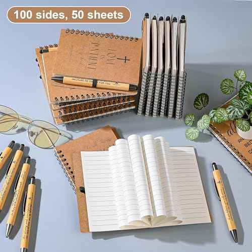 INSADA 30 Sets Bulk Christian Spiral Notebooks with Bamboo Pen Prayer Journal, Small Notepad (5.43¡±x4.33¡±) - Christmas Gifts for Church Members, Bible Study Groups & Church Families
